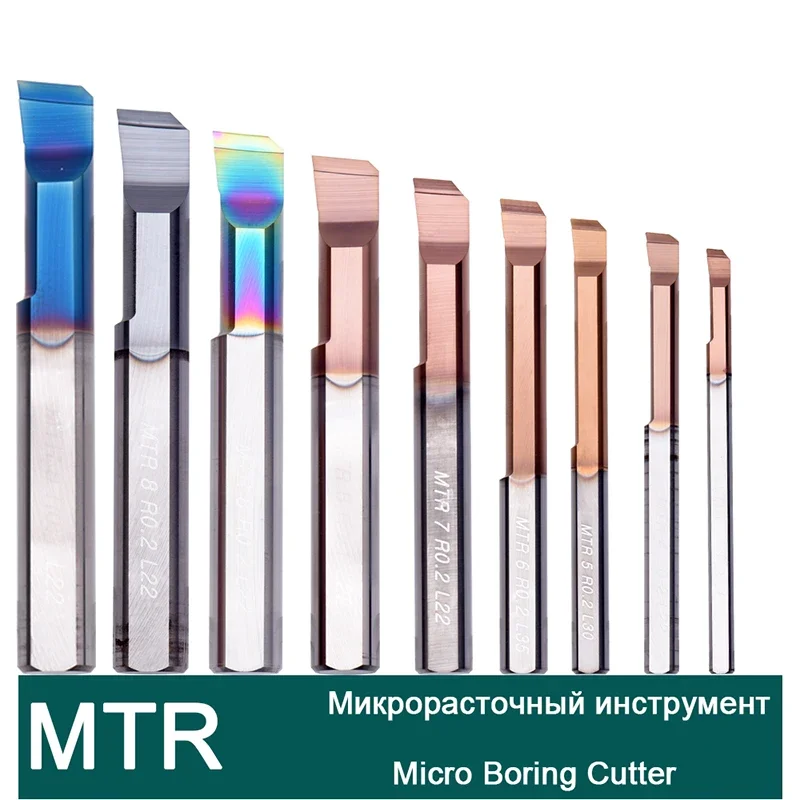 MTR R0.1 R0.15 R0.2 Acciaio Alluminio Acciaio Inox Durezza Noioso Strumento Piccolo Noioso Taglierina Tungsteno Carburo Integrale CNC Foro Strumento