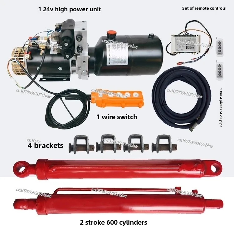 Power Up Your Vehicle: 24V Electric Hydraulic Pump Station & Cylinder for Semi-Trailer, Flatbed, & Excavator Modifications!