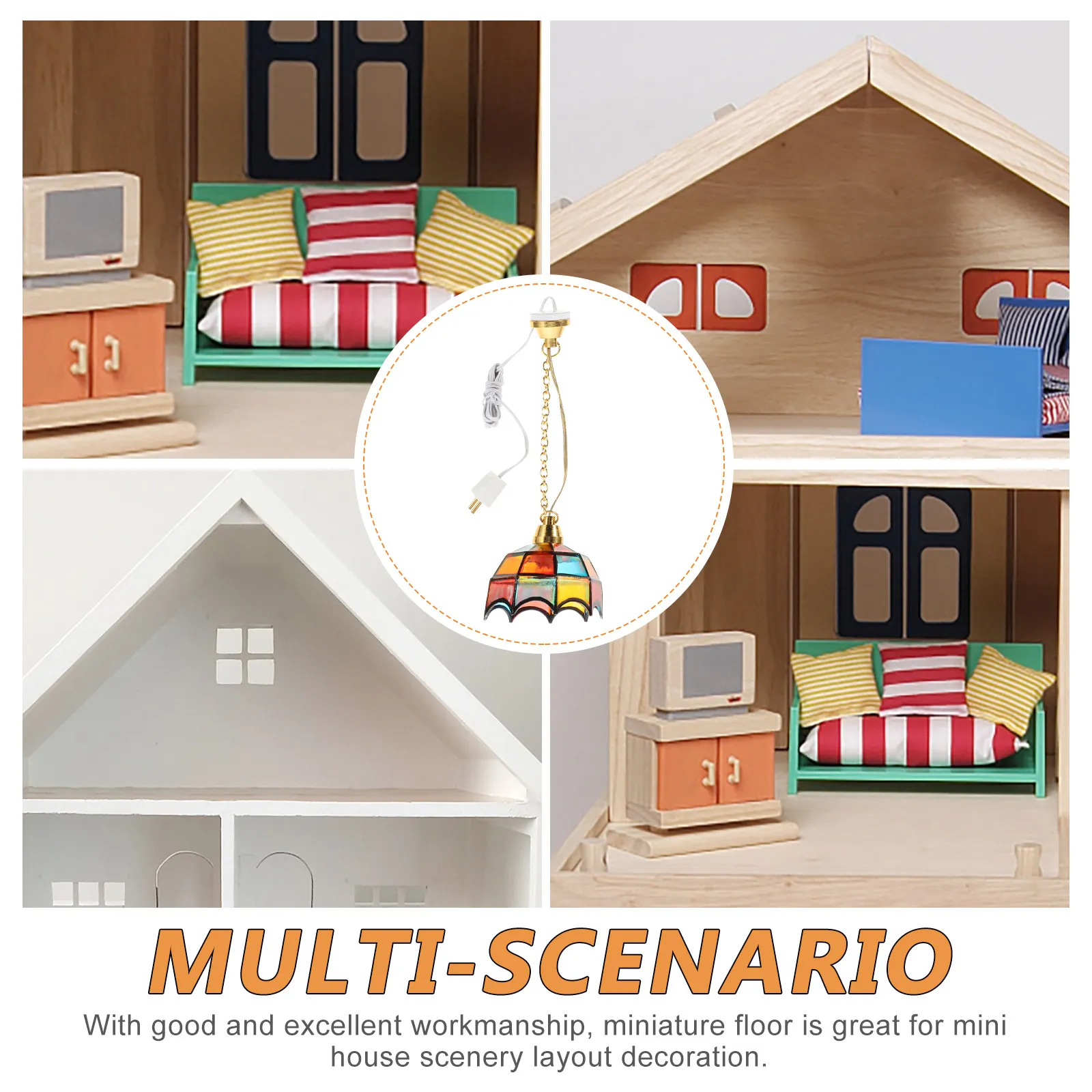 1Pcs Mini LED Table Lamp Mini Adornment Miniature Ceiling Light Simulation Hanging Lamp Adhesive Tape Magnet Base Easy Operate