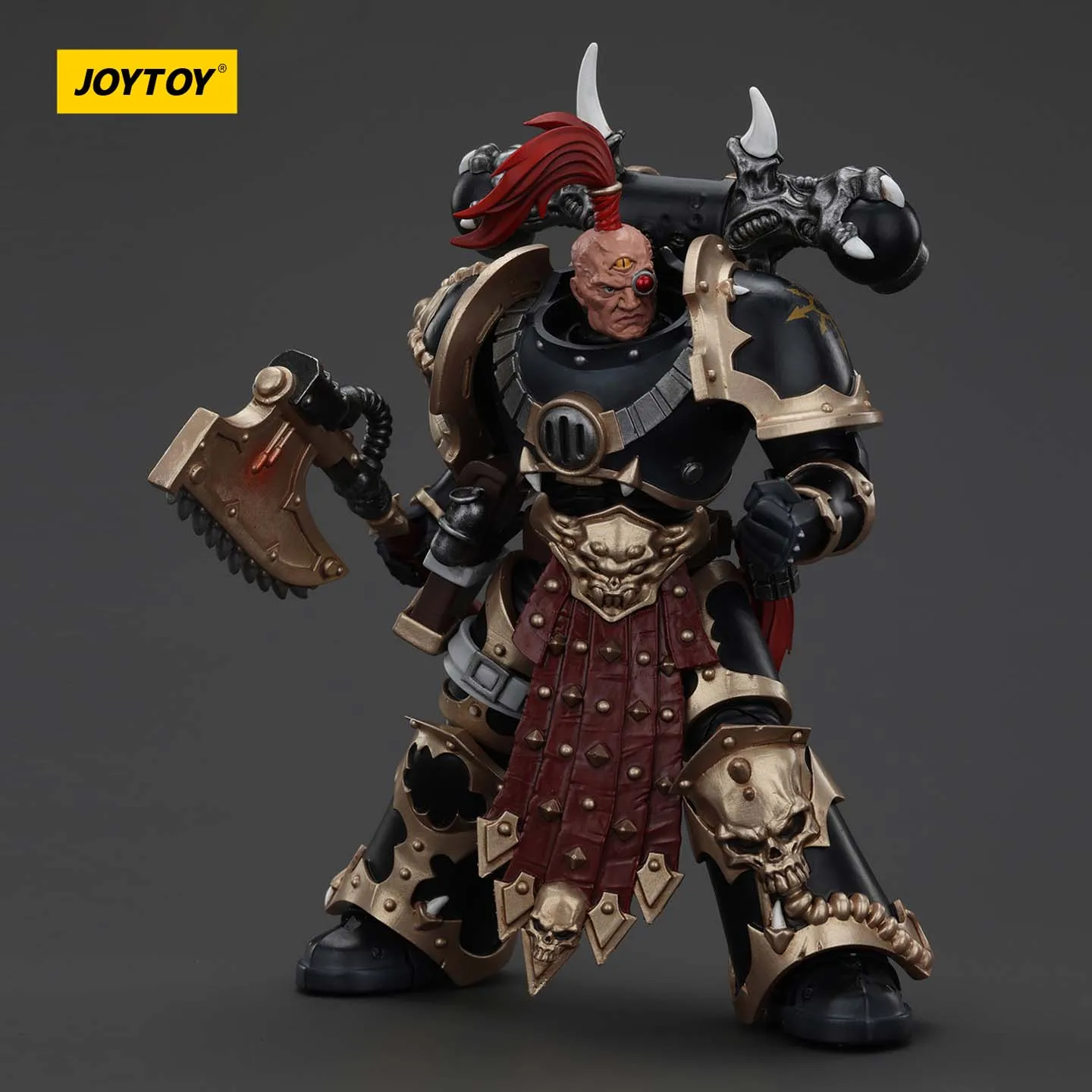 JOYTOY Dark Source Warhammer 40k Chaos Interstellar Warrior Black Legion JT00959 Senjata Plasma dan Kapak Tenaga Prajurit Terpilih 1/18