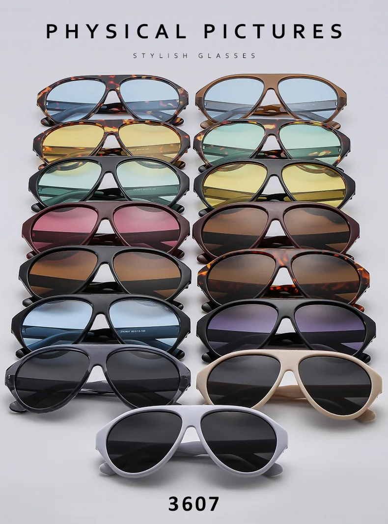 Piloten-Sonnenbrille mit großem Rahmen, Unisex, Übergröße, modische braune Sonnenbrille, Markendesign, Winterbrille – Detail 8