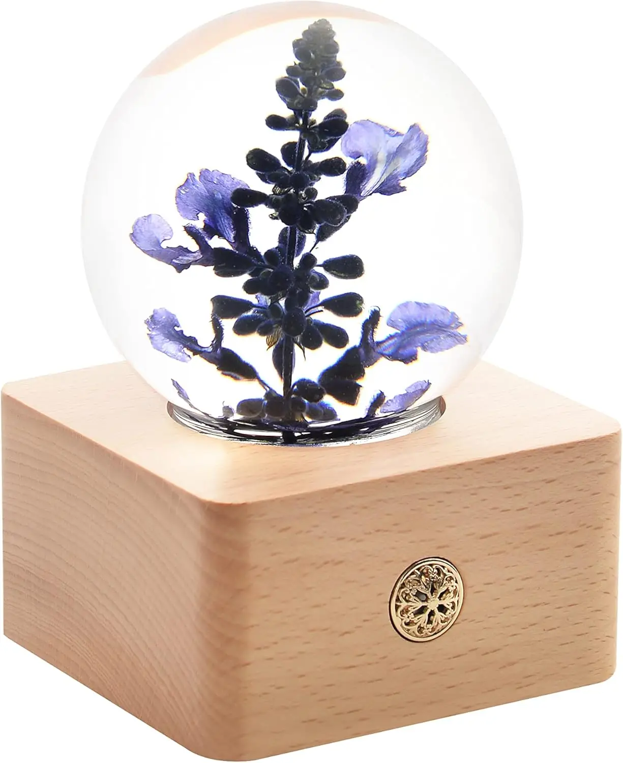 Forever Flowers Lavender in 3D Crystal Ball with LED Lights,Elegant Present for Girlfriend Wife Mom Women Enchanted Birthday Ann