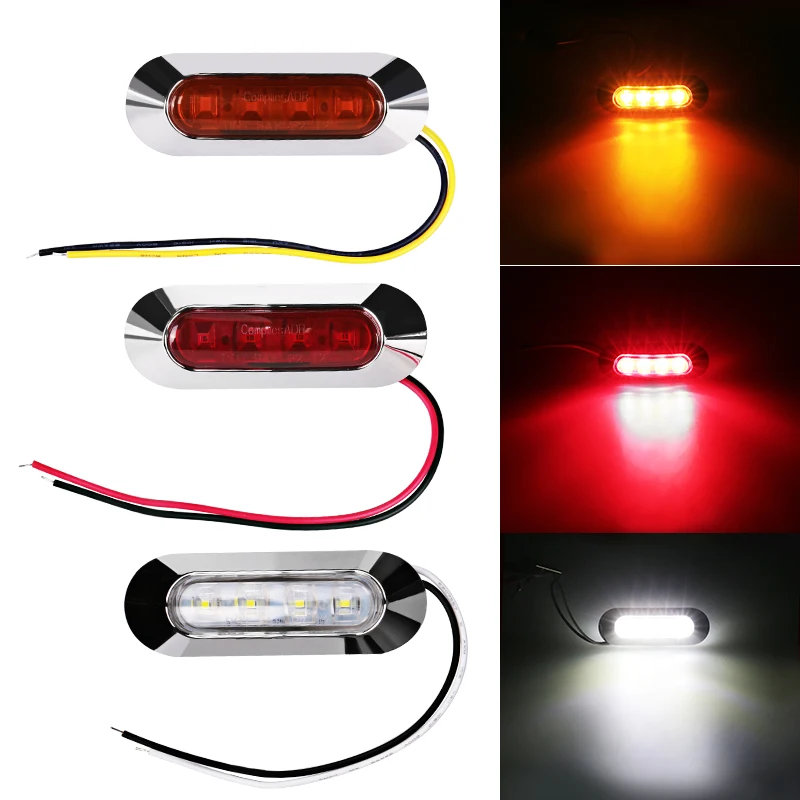 

LED Side Marker Indicator Car Lights Front Rear Tail Clearance Lamp DC 12V-24V Universial Light for Bus Truck Lorry Trailer Boat