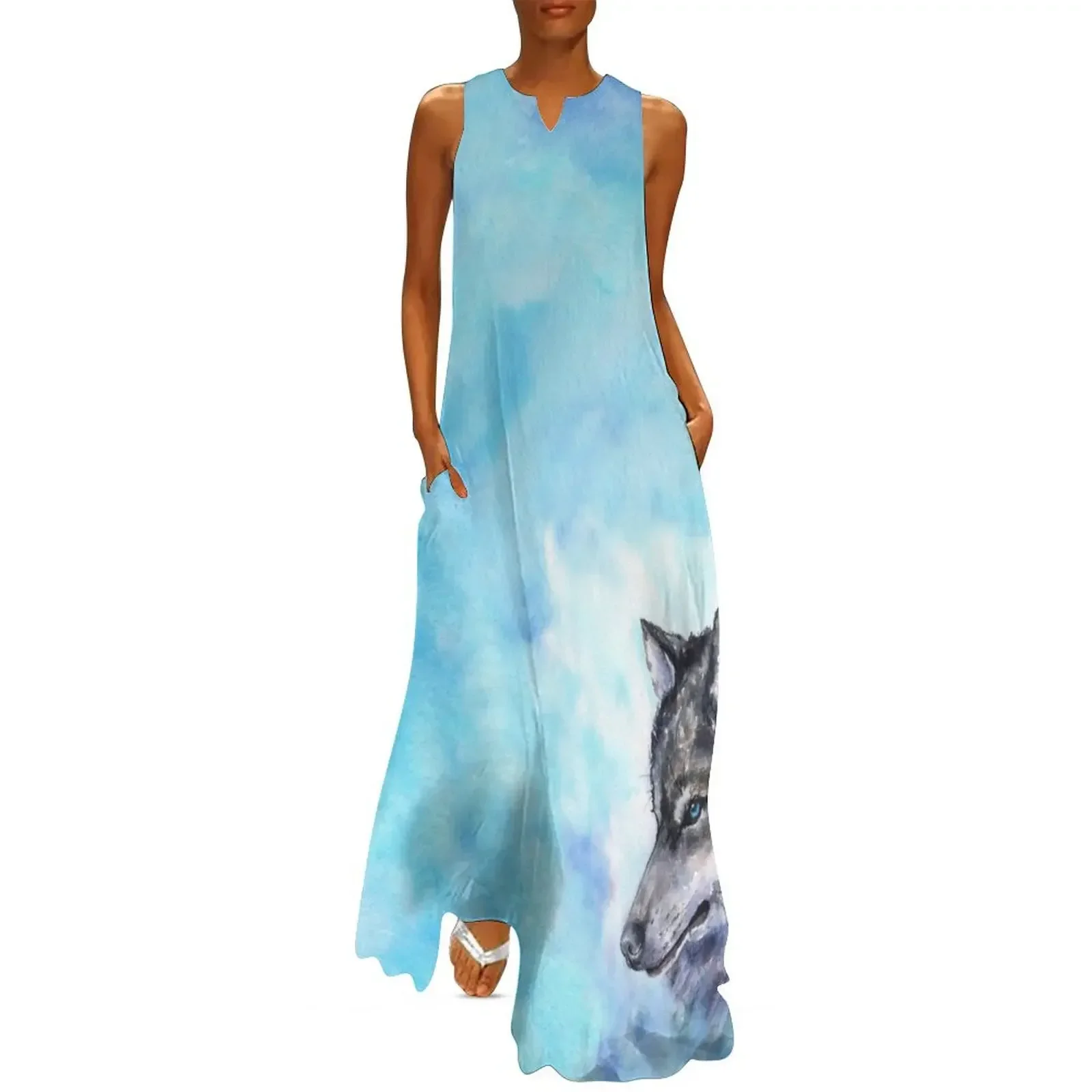 

Wolf watercolor art from George Dyachenko Long Dress summer dresses womens 2025 Dress