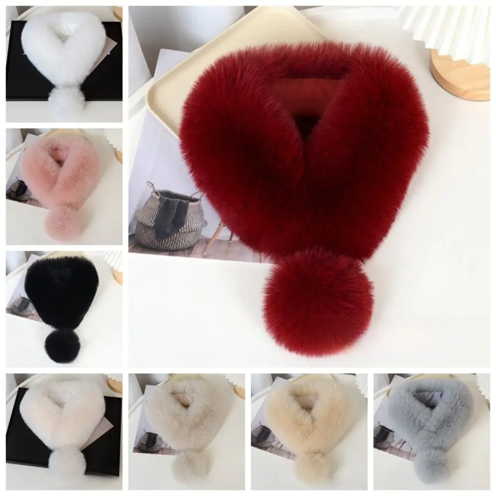 ผ้าพันคอขนเฟอร์เทียมหนานุ่ม อุ่นสบาย พร้อมแม่เหล็ก ผ้าพันคอคลุมคอ สีพื้น ผ้าพันคอสำหรับกิจกรรมกลางแจ้ง