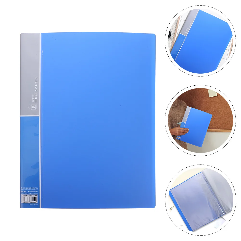 

Plastic File A4 Size Blue A4 File Holder Color Lightweight Students Document Holder Portable Storage Pockets Organizer
