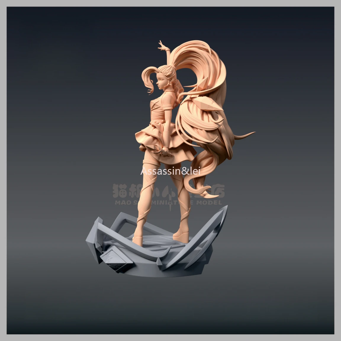 LOL Game animation peripheral figure Goliki Starsound Seraphine 3D resin printing model unpainted white mold 1/12 1/24 1/43 1/64