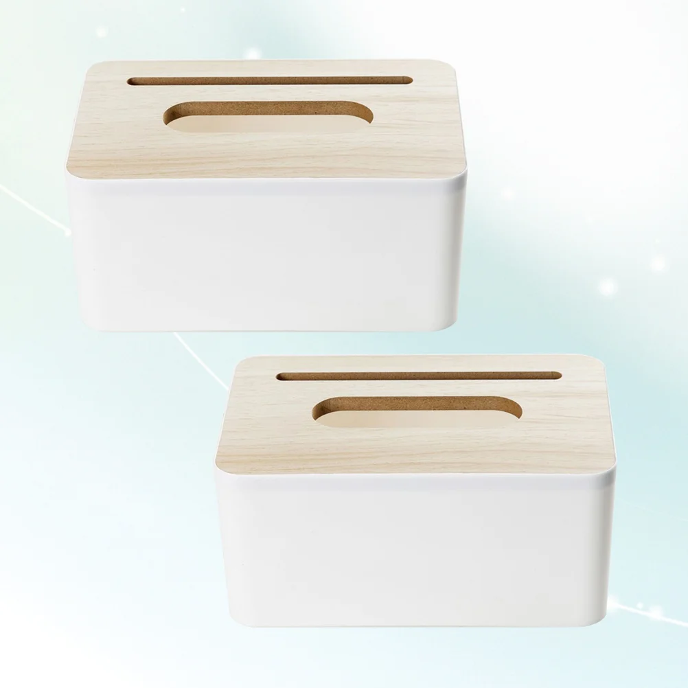 

2pcs Tissue Box Holder Creative Napkin Storage Container For Home Office Desktop Mobile Phone Stand Paper Organizer