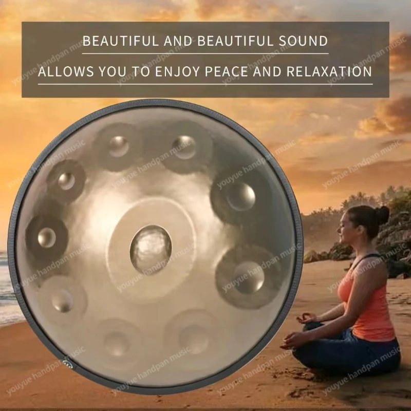 คุณภาพสูง Quasi Tone Handle Pan, 440Hz, 432Hz, มือปลอมเหล็กกลอง, เหมาะสําหรับโยคะและการทําสมาธิ, เครื่องดนตรี