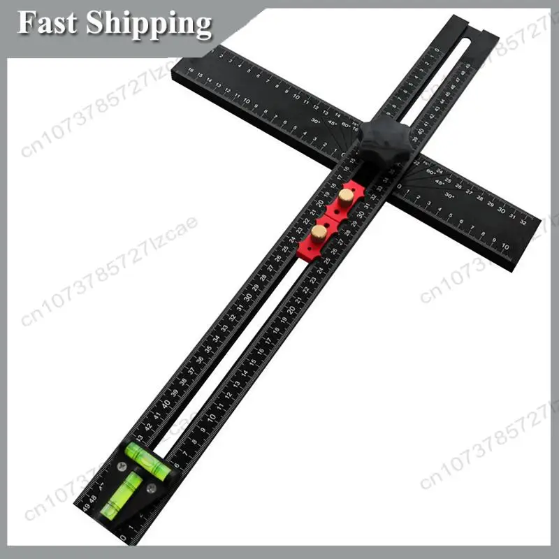 -A99Z Drawer Door Hole Drilling Template Drywall T Square Ruler Adjustable Positioning Ruler Drilling Positioning Ruler