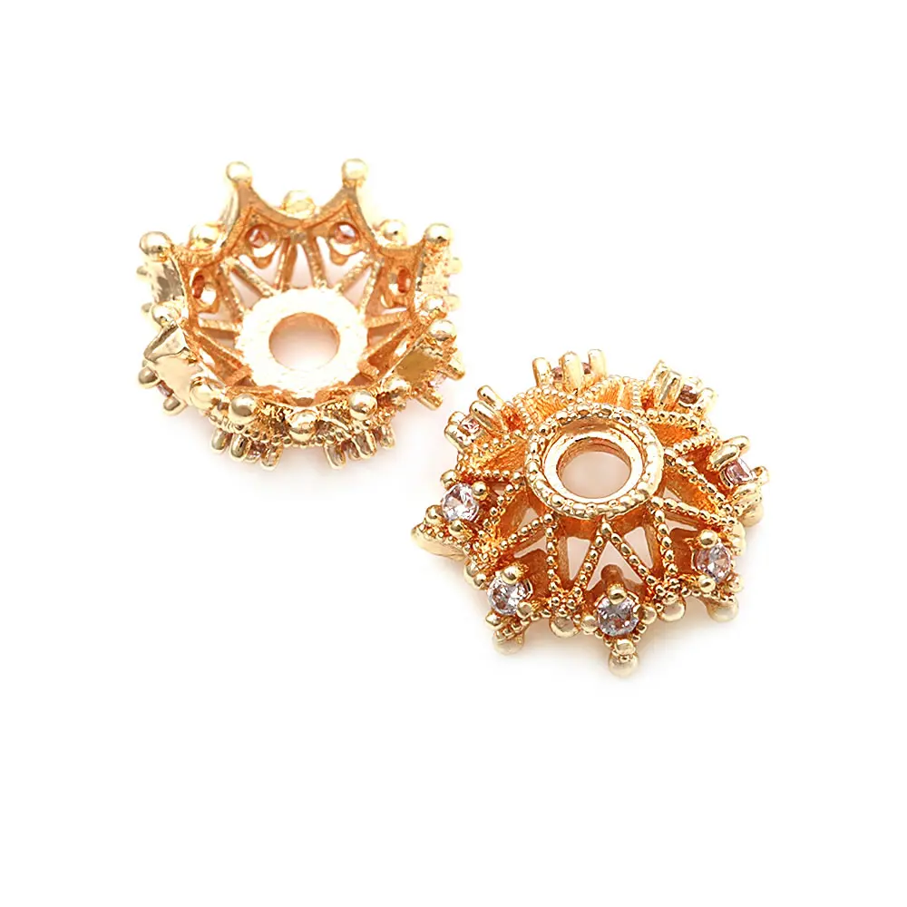 8MM 10MM 12MM 14MM 16MM 18K Gold Farbe Messing Blume Perlen Kappen Hohe Qualität Halskette Ohrringe Schmuck Zubehör – Detail 35