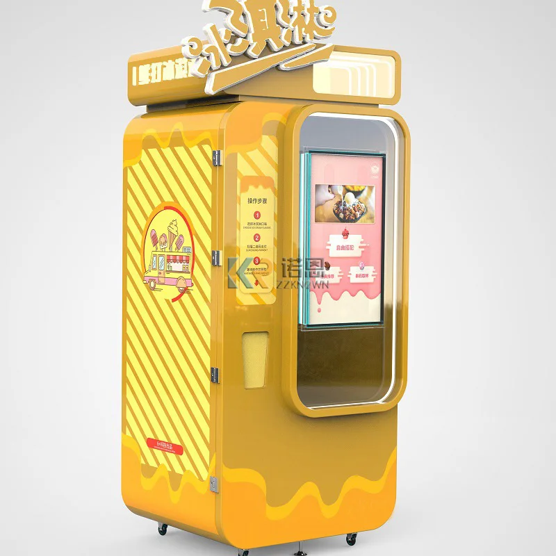 Fully Automatic Soft Ice Cream Vending Machine Credit Card Coin Operated Frozen Food Vending Machine