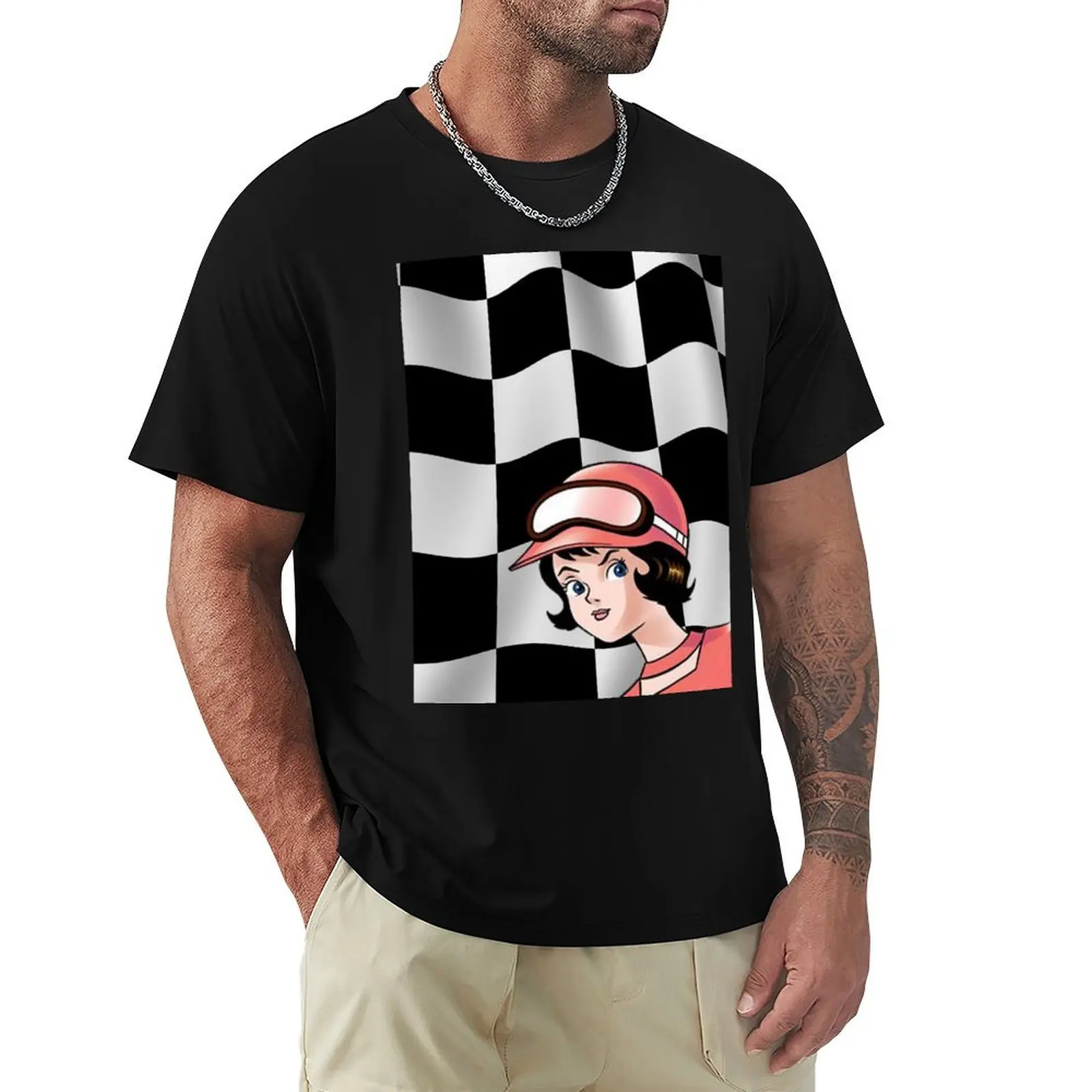 Trixie Speed Racer Checkered Flag! T-Shirt Stylish Print Short Sleeve Tee