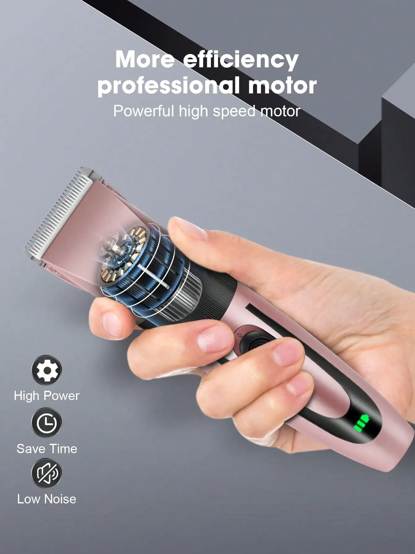 Cordless Hair Clipper, Unisex, With Indicator Light, Model Hi-800, 2 Color Options, Suitable For Home Haircut image 5