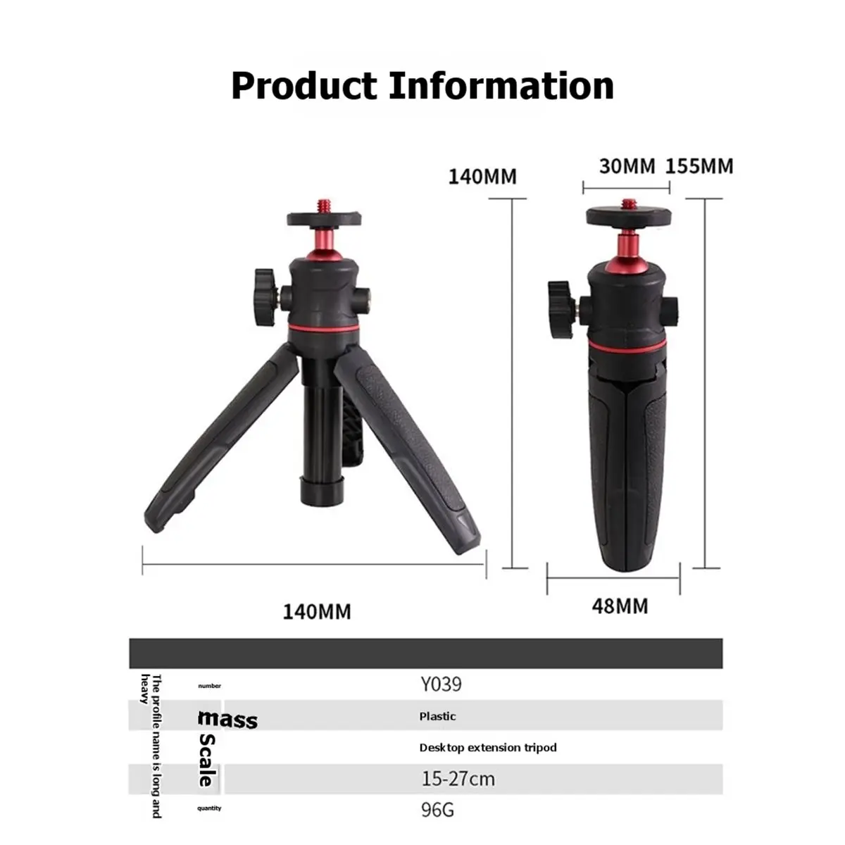 forfor Extendable Tripod, Portable Desktop Stand for Phone/Camera/GoPro Photography Adjustable Stable Holder 1/4