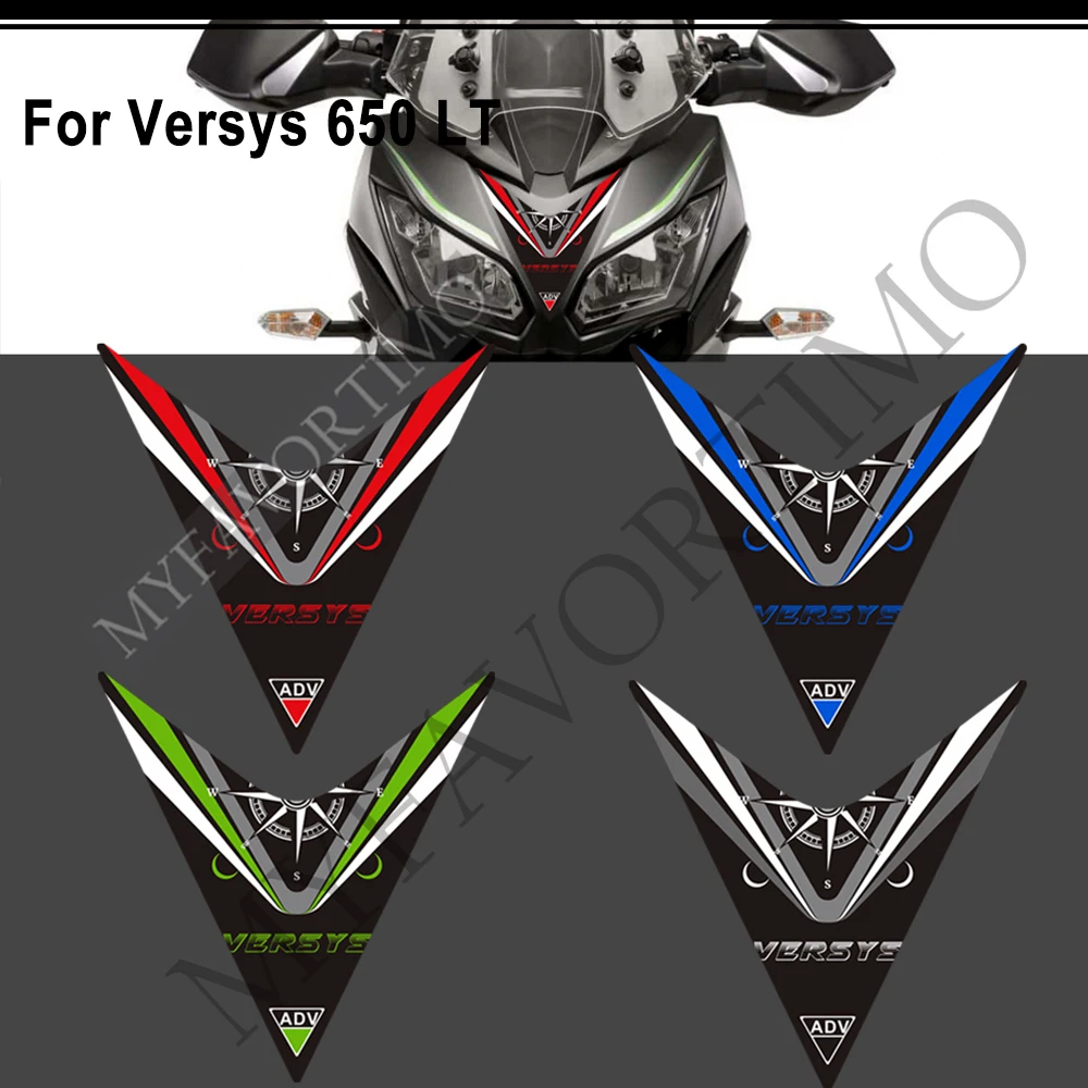 Pegatinas de parabrisas para motocicleta Kawasaki Versys 650 LT Touring, almohadilla lateral para tanque, carenado corporal, Protector de guardabarros, calcomanías 650LT