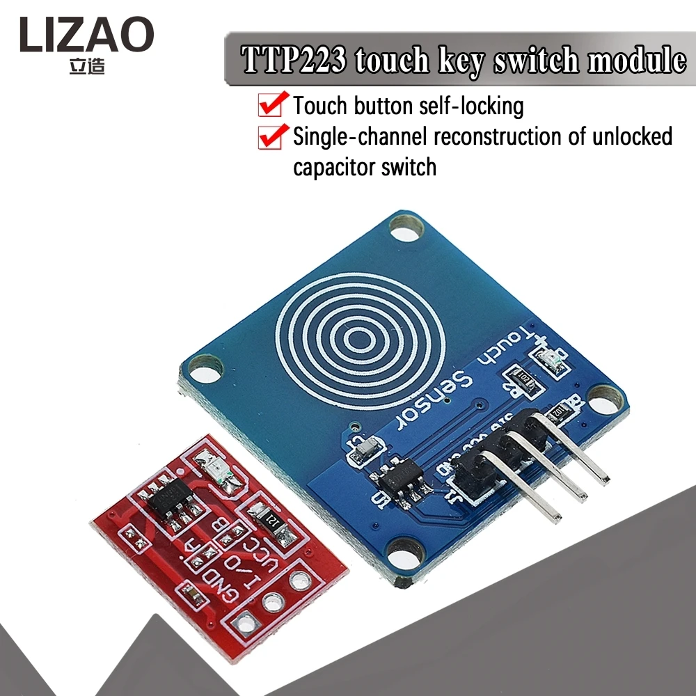 LIZAO TTP223 Capacitive Touch Key Board, 5PCS Single Channel Touch Switch Module for Arduino/STM32 Control