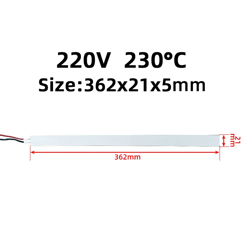 362*21 ملم 220 فولت 230 ° C ترموستاتي السيراميك PTC ورقة التدفئة غلاف من الألومنيوم لوحة التدفئة سخان كهربائي الملحقات