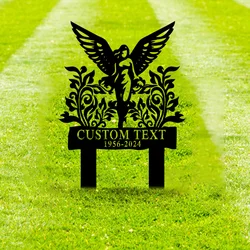 Custom Angel Memorial Stake, Personalized Mom's Garden Memorial, Memorial Plaque, Cemetery Stake, Remembrance Gift, Mom Loss