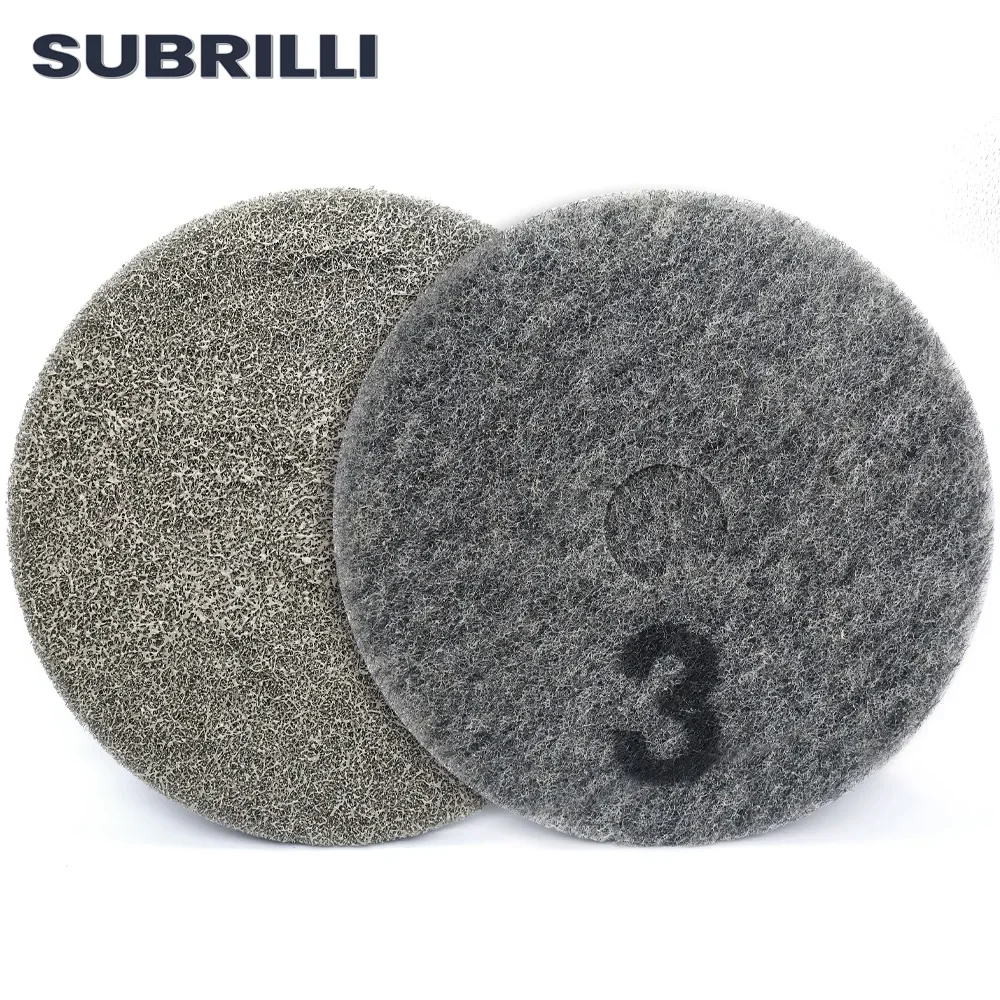 SUBRILLI Sponge Fiber Polishing Pad 17 Inch 430mm Diamond Polishing Wheel For Stone Marble Floor Cleaning Grinding Pad