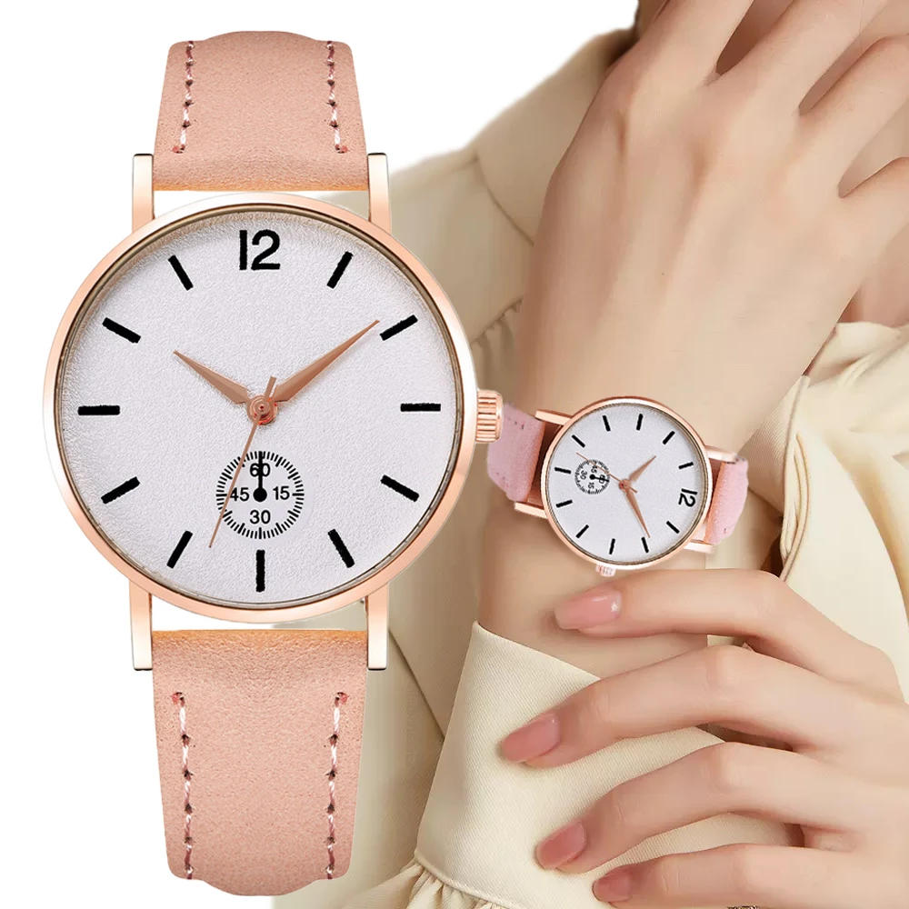 Simplicity Pink Women Quartz Watch Hot 2023 Fashion Leather Ladies Dress Clock Gift Wristwatches