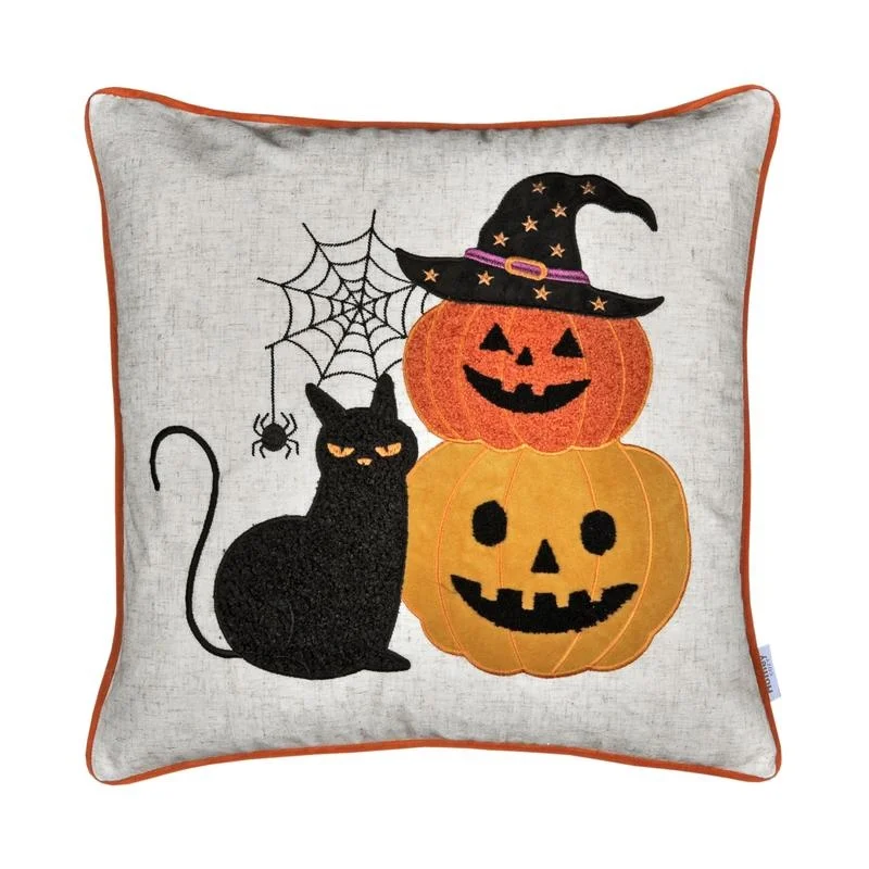 

Halloween Cat and Pumpkin Throw Pillow Set of 2