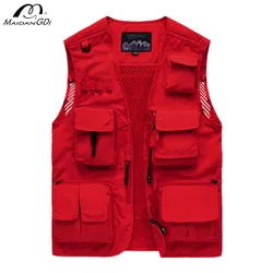 Men's Workwear Style Vest Light Breathable Mesh Lining for Men Clothing Outdoor Leisure Sports Style Male Jacket Big Size 6XL