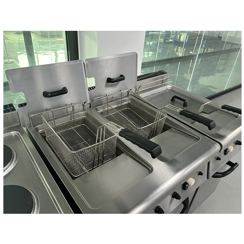 تخفيضات كبيرة على مقلاة الزيت العميق الكهربائية الأوتوماتيكية للمطاعم من الفولاذ المقاوم للصدأ للدجاج المقلي