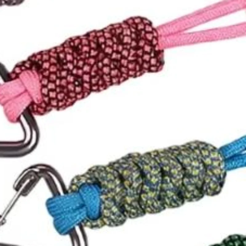 Hand Braided Umbrella Rope Keychain Men Triangular Metal Buckle Outdoor EDC Survival Knife Lanyard Keyring Couple Jewelry