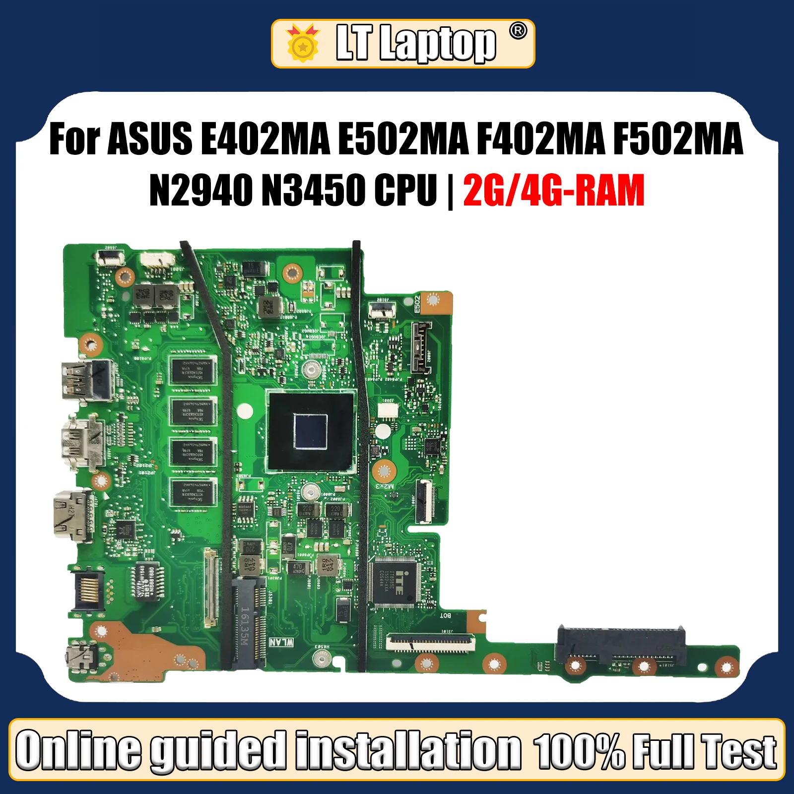 Lt laptop e402ma mainboard für asus e502ma f402ma f502ma x402ma x502ma l402ma l502ma motherboard n2940 n3540 4gb/ram