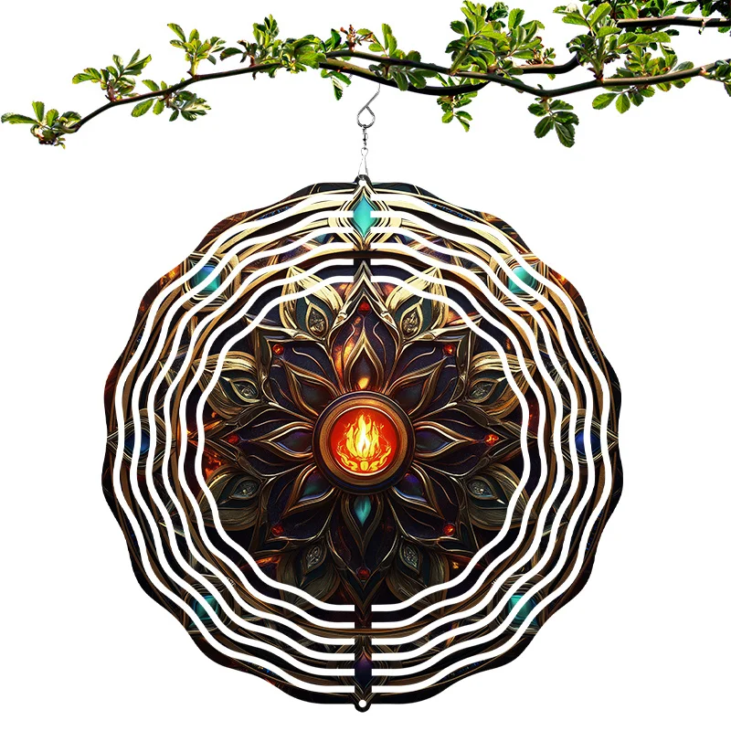 1PC Multifunctional 3D Rotating Wind Chime -Ideal Gift for Christmas, Halloween, Thanksgiving Construction, Holiday Gift