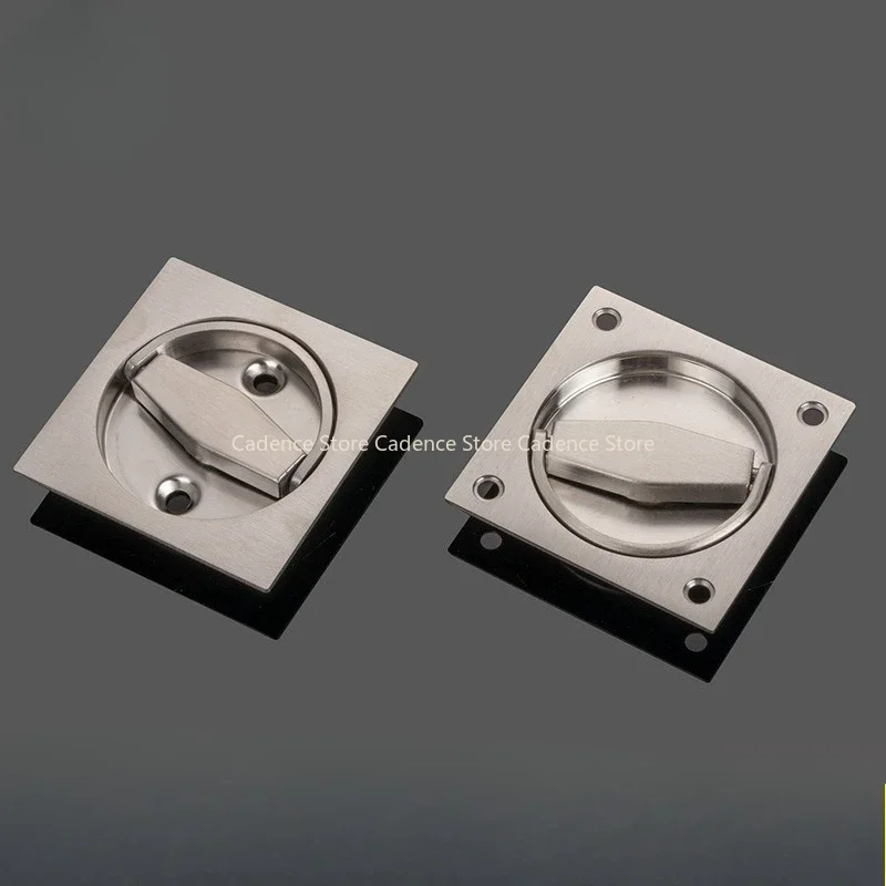 Stainless Steel Invisible Door Handles Round Embedded Concealed Cabinet Knobs Sliding Door Pull Circular Pull Ring Lock Hardware