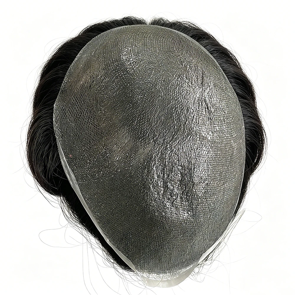 

Thin Skin 0.03mm Natural Human Hair Men Toupee Male Hair Replacement Systems Hair Piece Prosthesis Capillary Hombre Real Men Wig