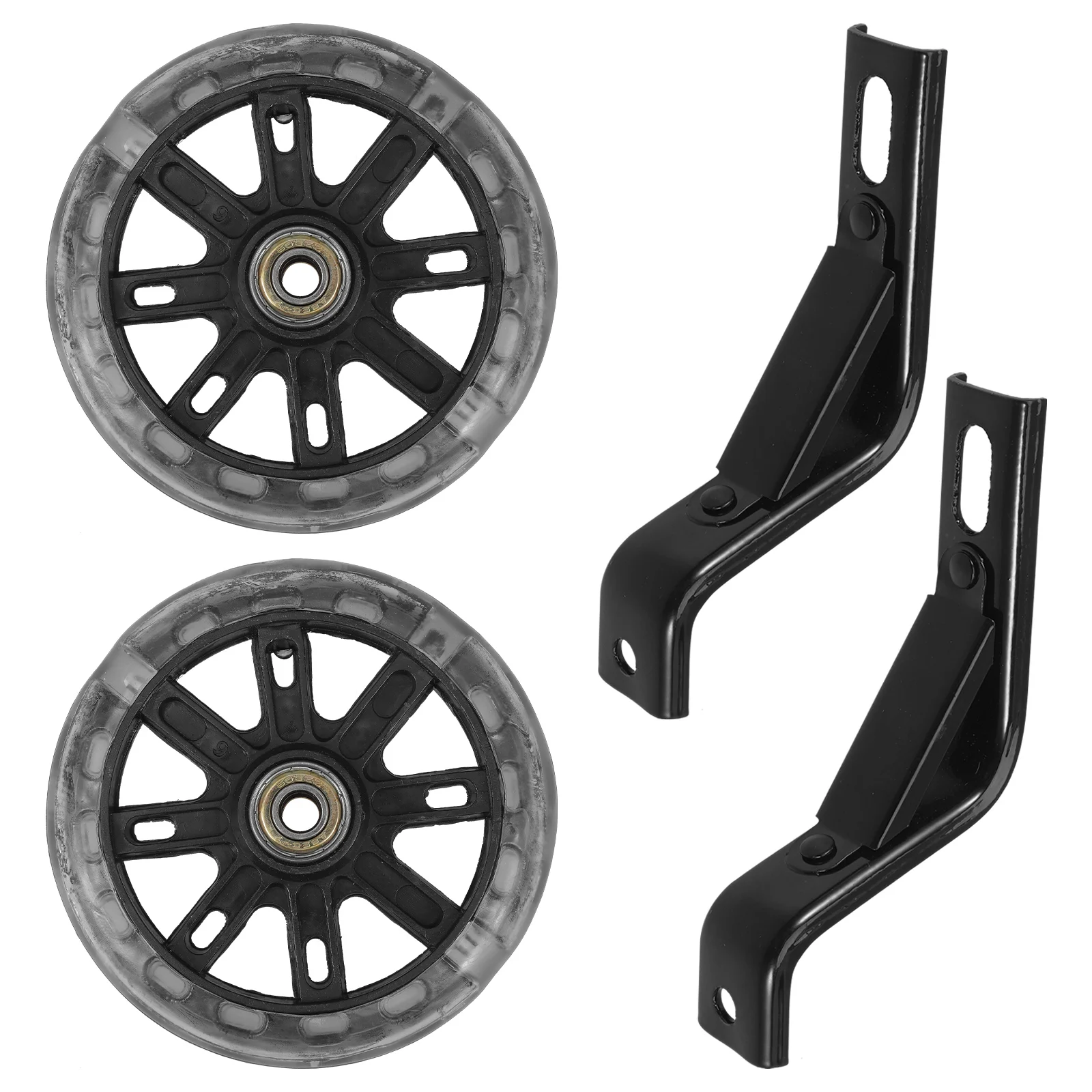 

2 Pcs Bike Training Wheels Accessories Flashing Mute Cycling Bracket Stroller UV Resistant Material Balance Auxiliary Wheel
