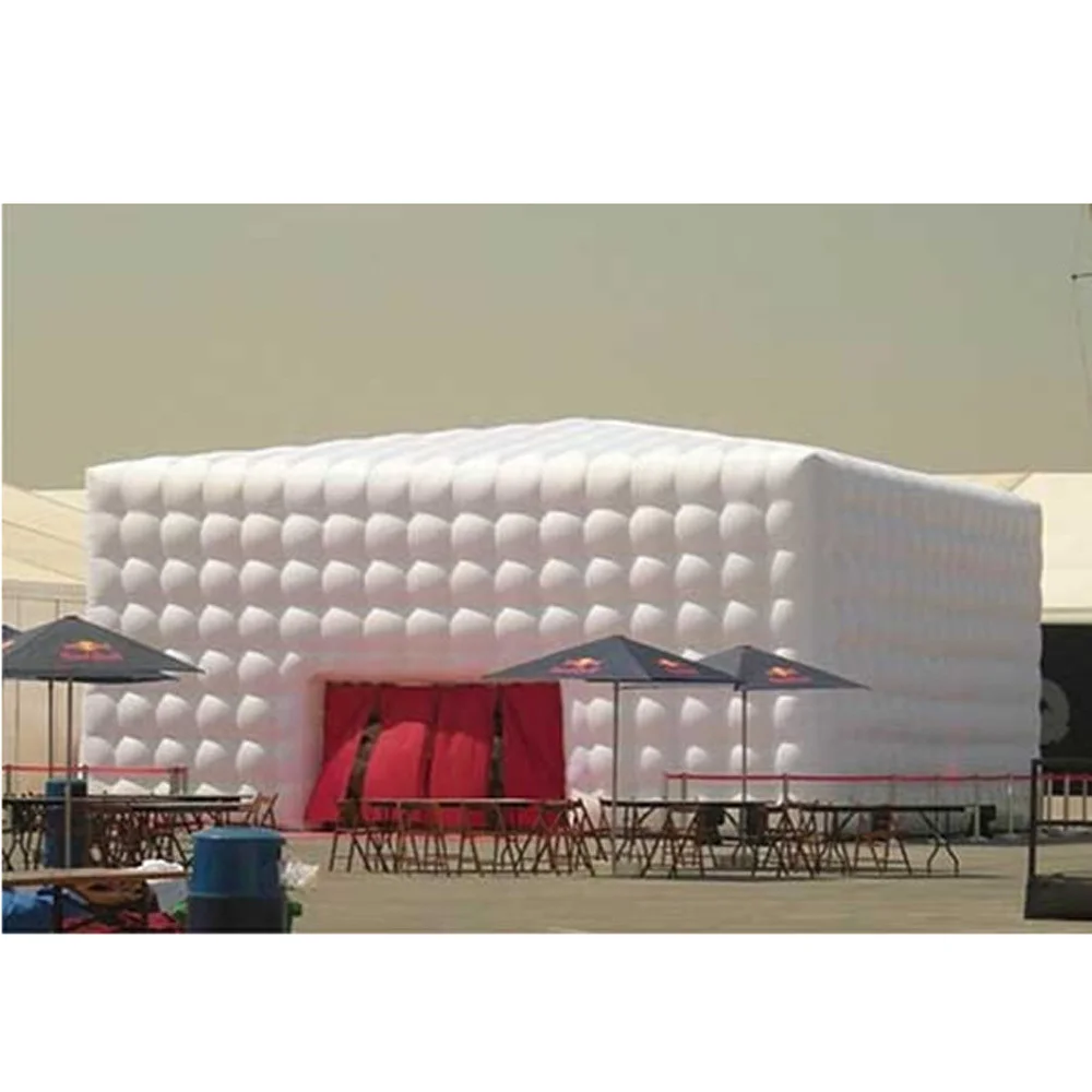 wholesale Backyard Disco Inflatable Nightclub Tent Large White Inflatable Cube Tent With Led Lights For Party Wedding Event