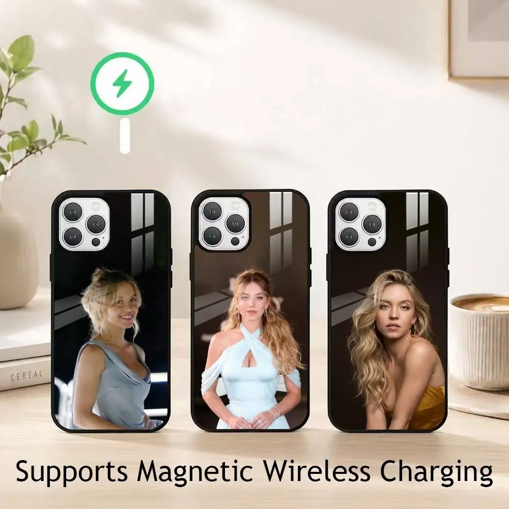 Sydney Sweeney gift Phone Case For iPhone18,17,16,15,14,13,12,11 Plus,Pro Supports Magnetic Wireless Charging