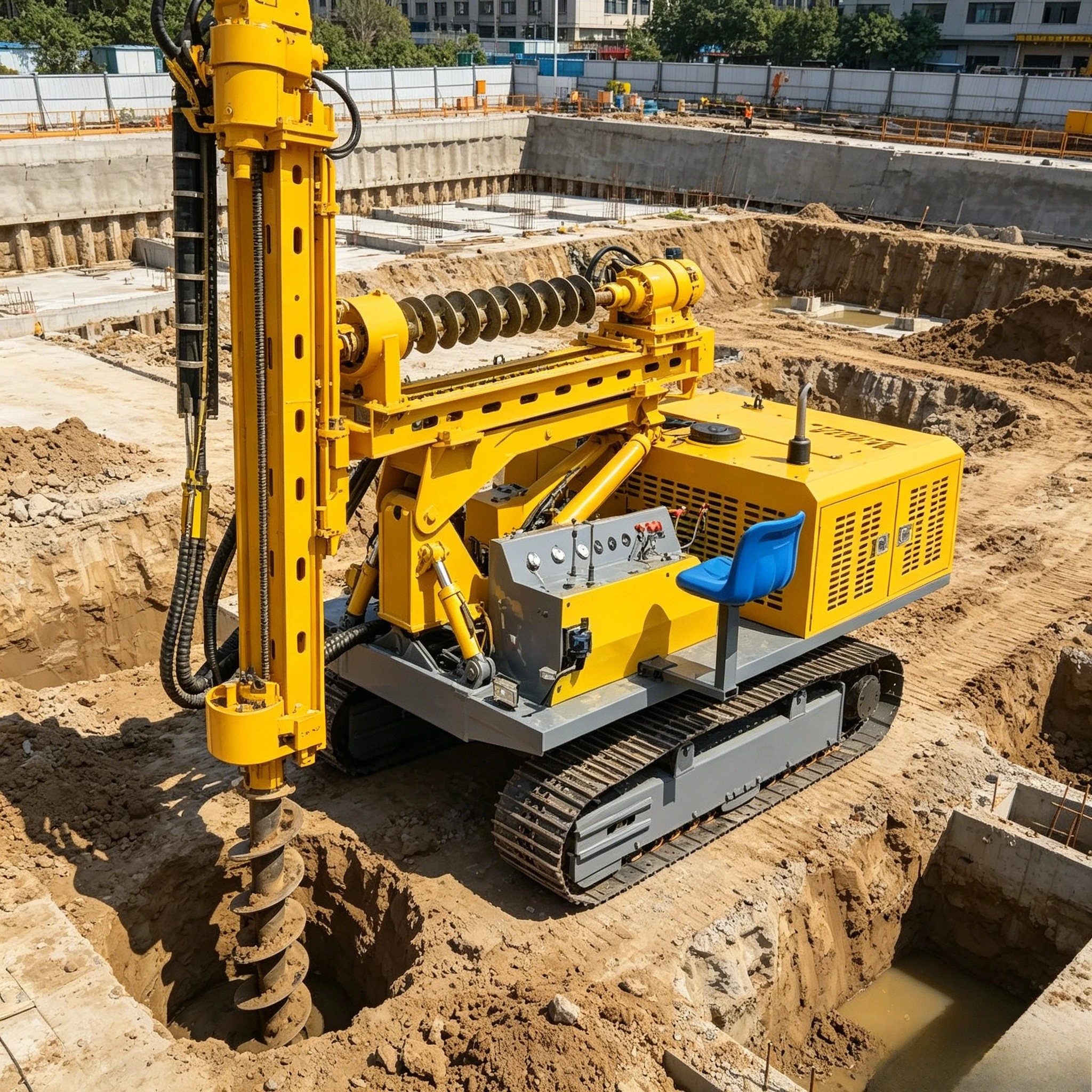 Customized Hydraulic Drop Hammer Vibrating Diesel Powered Pile Driver Machine Pv Solar Project Ramming Piling Driver Factory