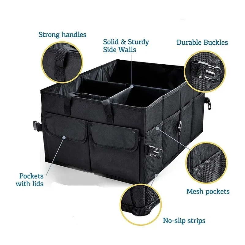Big Capacity Car Storage Box Car Trunk Organizer Eco-Friendly Super Durable Collapsible Cargo Storage Tool Auto Trucks Trunk Box image 3