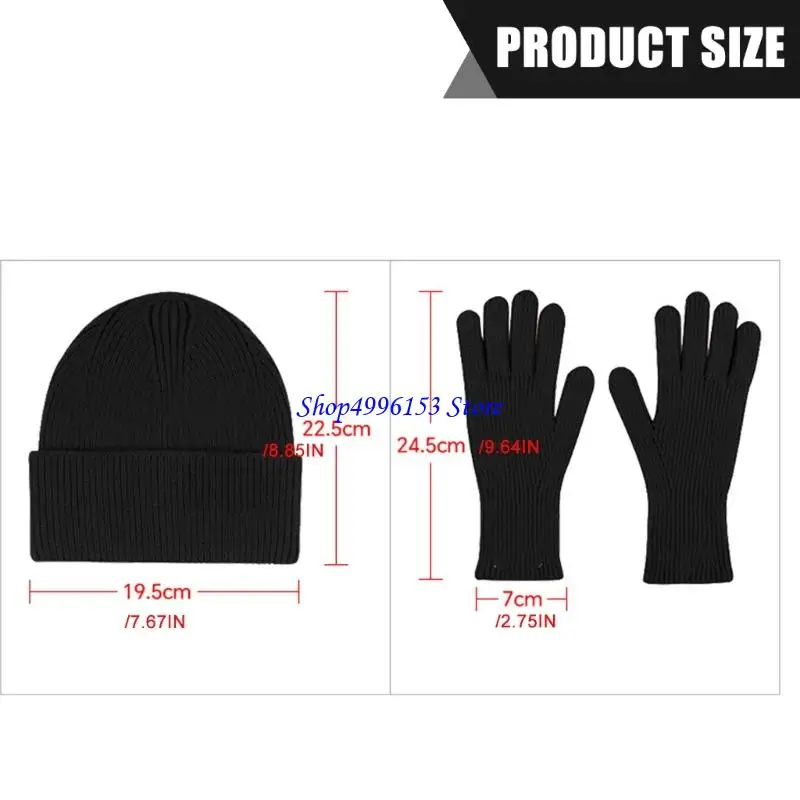 Q0KE شتاء دافئ متماسكة قبعة وشاح وقفازات مجموعة ألياف الاكريليك للجنسين الطقس البارد برقبة ملابس يدوية مجموعة للنشاط في الهواء #4
