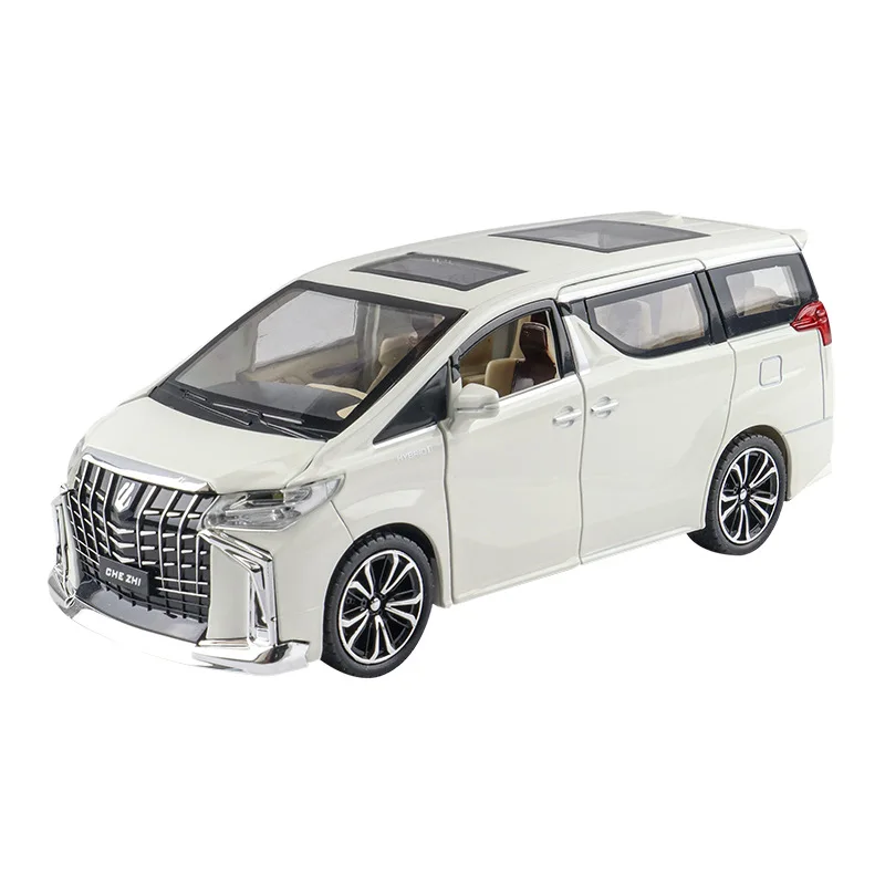 1:24 Scale Alphard Alloy Diecast Car Model Toys Simulation Metal Business MPV Vehicles Models Sound and Light Toy Gifts