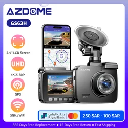 AZDOME GS63H 대시 캠, 자동차 레코더, GPS, 와이파이, 전면 캠, 자동차 DVR, 야간 투시경, 24H 주차 모니터 카메라, 4K