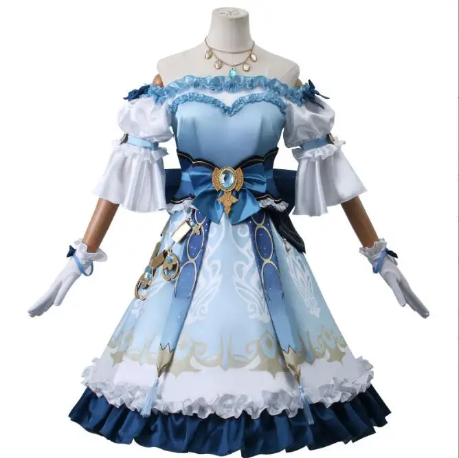 Nilou Cosplay Fantasia Lolita Vestido para Mulheres, Traje Game Genshin Impact, Saias Adulto, Perucas, Roupa de Halloween