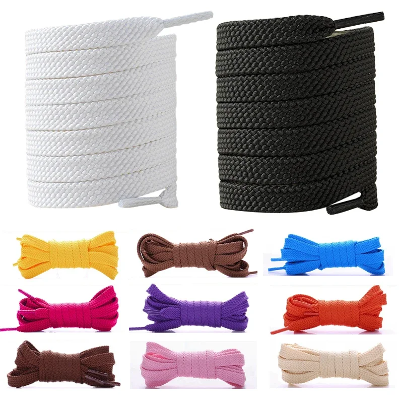 Flat Woven Shoelaces Solid Color Replacement Flat Shoe Laces for Sneakers Canvas Shoes Casual Shoes Durable Shoe Strings