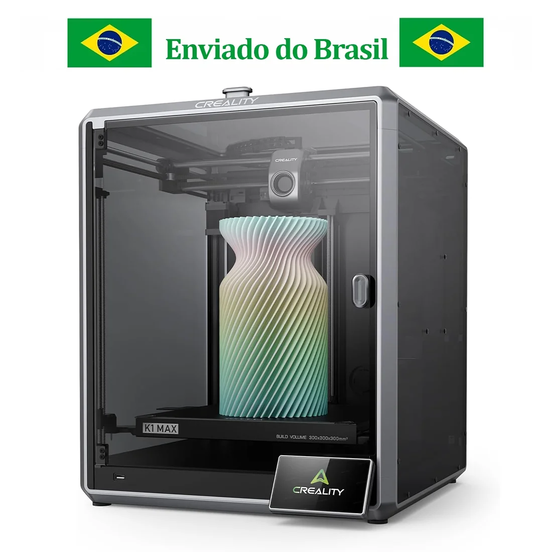 【Do Brasil】Creality K1 MAX 3D-принтер 600 мм/с Высокоскоростной 3D-принтер с автоматическим выравниванием и прямым приводом Экструдер Smart AI Функция