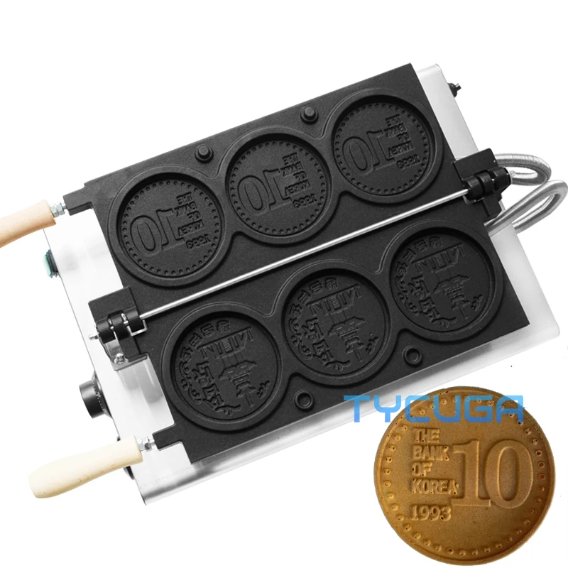 3/4 PCS Moneta d'oro Macchina per waffle Formaggio Cartoon Moneta Scones Waffle Maker per Internet commerciale Celebrità Corea Snack al forno