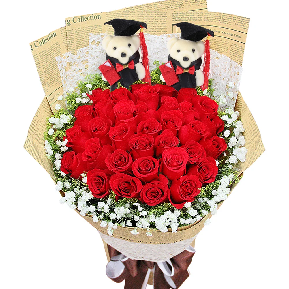 

Standing Graduation Bear in Cap 5PCS Adorable Bear for Commencement Presents Home Decor Gift
