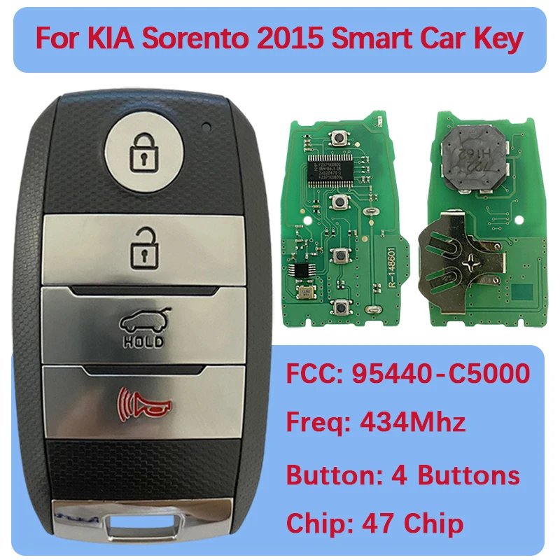 CN051032 ما بعد البيع 4 أزرار الذكية بدون مفتاح الذهاب عن بعد فوب 47 رقاقة 433 ميجا هرتز FCC 95440-C5000 لكيا سورينتو 2015 #1