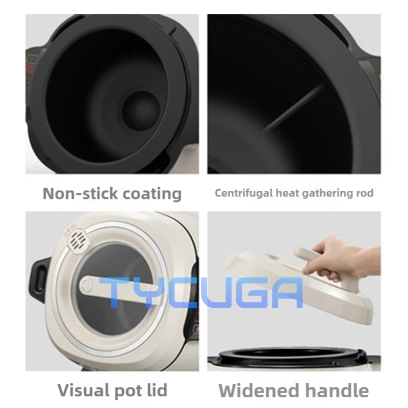 6L Automatic Stir Frying Machine Household 2000W Intelligent Electric Cooking Wok Pot Non-stick Multifunctional Cooker Pot 220V