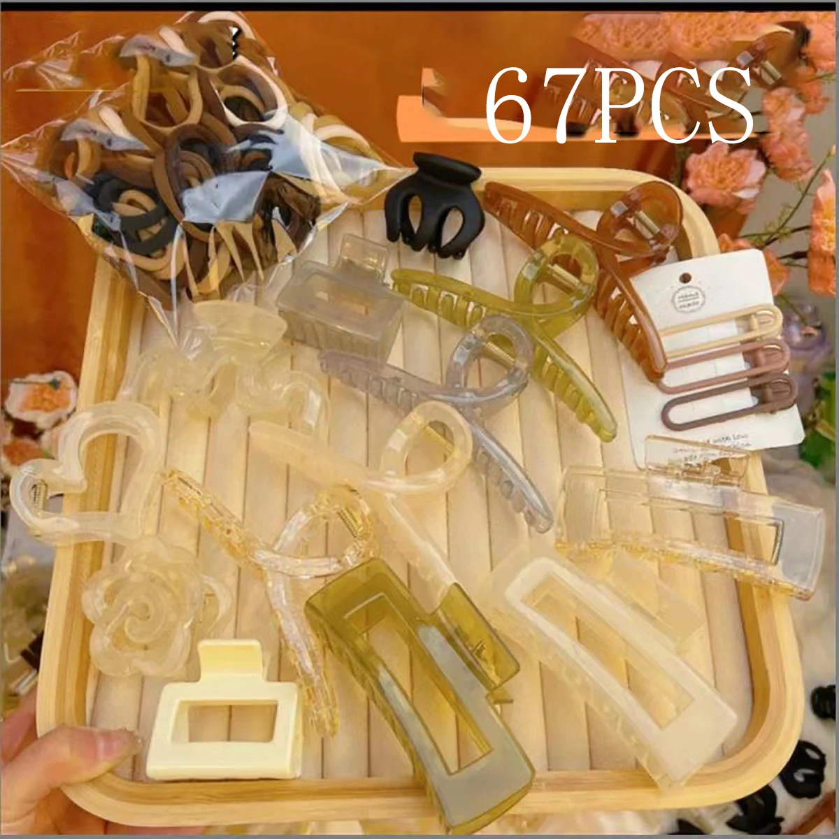 Cute Set Hair Clip Headdress Plush Hair Ring Hairhoop Girls Ponytail Rubber Band Shark Clip Geometry Hair Claw Hair - Image 6