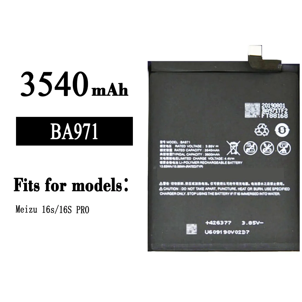 

BA971 Mobile Phone Replacement Battery For Meizu 16s 16S PRO BA971 3540mAh Mobile Phone High Capacity New Battery